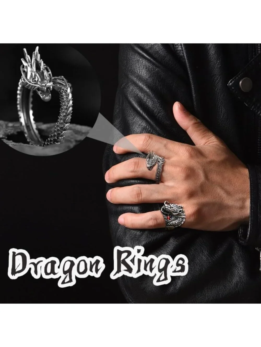 Vintage Punk Gothic Biker Rings Set - 16-24 Pcs Adjustable Skeleton Skull